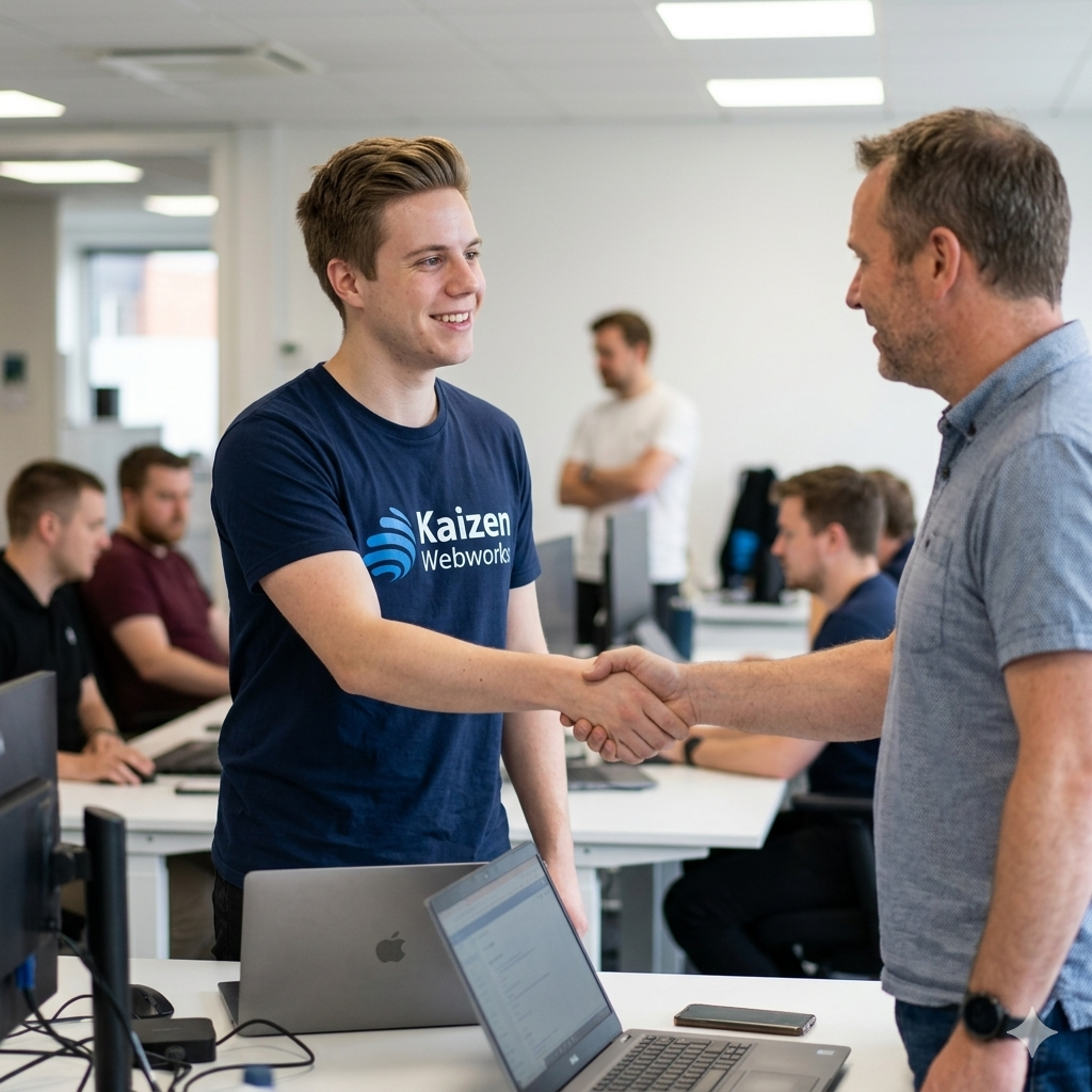 Kaizen Webworks Team beim Kundengespräch